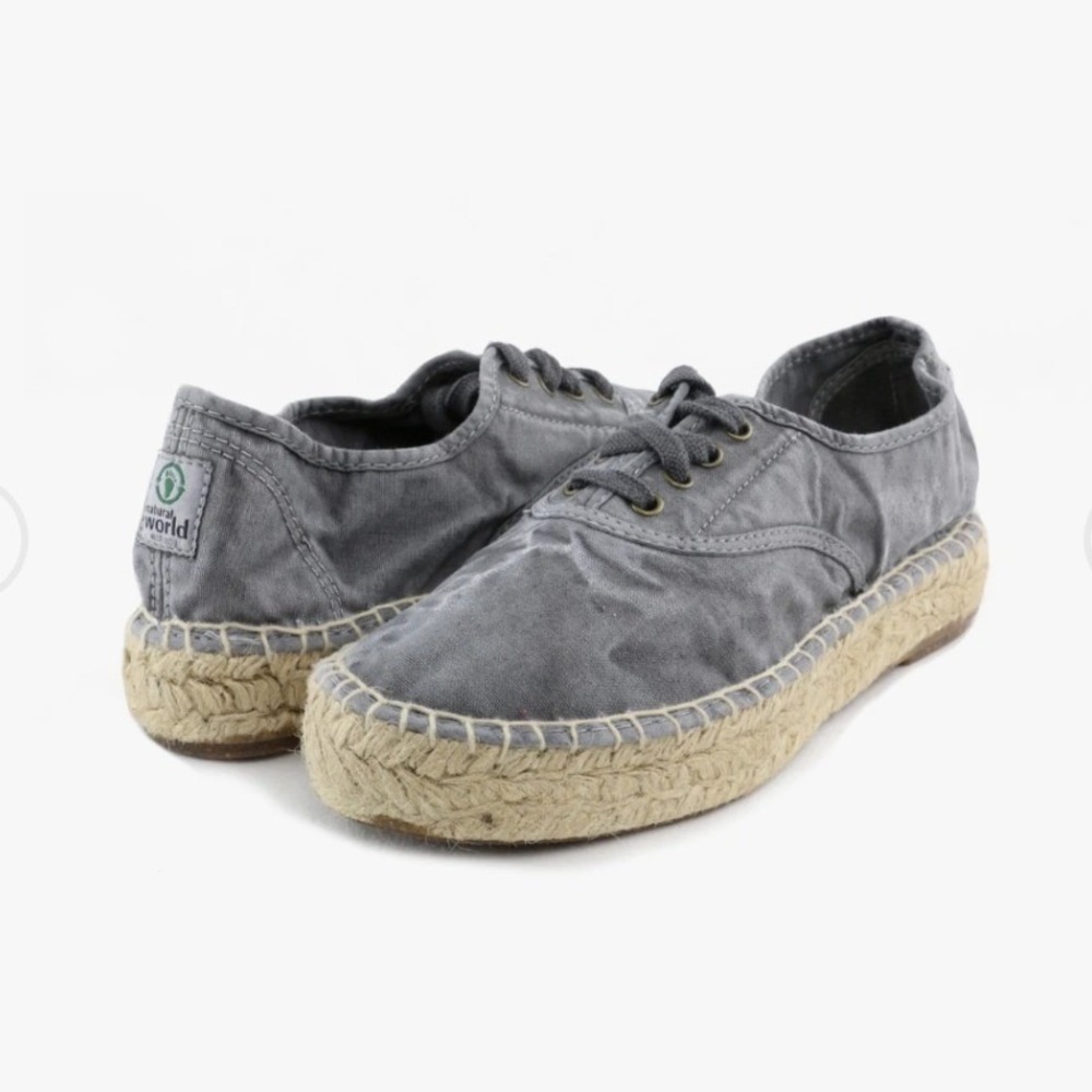 Natural‎ World Eco Old Zen Platform Espadrille Sneakers 39 Blue Organic Cotton